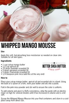 Mango Butter Recipe, Body Mousse, Mango Mousse