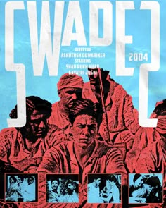 a movie poster for the film swaded 3, featuring men in red and blue