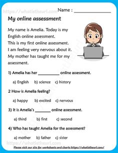 an english worksheet with the words'my online assignment '