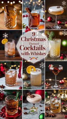 christmas themed cocktails with whiskey