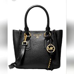 Michael Kors Crossbody Bag Purse Leather Black New With Tag Perfect For Gift Michael Kors Satchel, Michael Kors Handbag, Black Satchel, Leather Satchel Handbags, Michael Kors Crossbody Bag, Michael Kors Crossbody, Leather Satchel Bag, Purses Michael Kors, Satchel Handbags