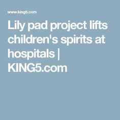 Lily pad project lifts children's spirits at hospitals | KING5.com Iv Pole, Award Ideas, Ride On, Lily Pads, Lily, Lost