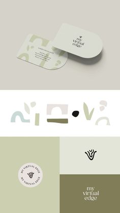 the logo and business card design for an artisan company, with different colors on it