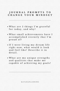 Change your mindset, change your life. Journal prompts for manifestation. Journal prompts to change your mindset. Journal Prompts For Vision Board, 5 Min Journal Prompts, Manifesting Prompts