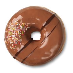 a chocolate donut with sprinkles on it