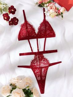 Lace Lingerie Outfit, Red Lace Lingerie, Dark Academia Style, Academia Style, Red Friday, Bodysuit Lingerie, Lace Bodysuit