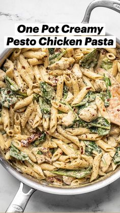 one pot creamy pesto chicken pasta