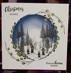 a christmas card with the words from home to yours written in black and white on it