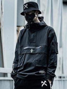 Zipper Jacket Outfit, Techwear Jacket, Combat Jacket, Techwear Outfits, Reflective Jacket, Technical Clothing, Military Combat, Style Japonais, Cargo Jacket