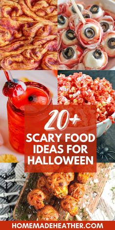 scary food ideas for halloween with text overlay