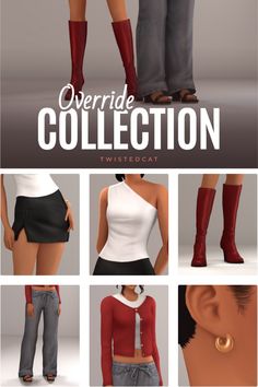 several different images of women's clothing and shoes with the text overlaid collection