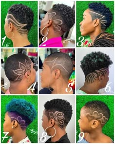 Natural Hair For Black Women, Natural Hair Textures, Hair Tattoo Designs, Barber Cut, Haircuts For Black Women