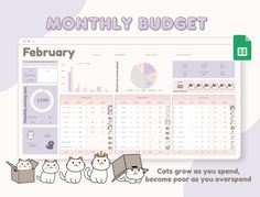 an image of a calendar with cats on it and the text, month by month