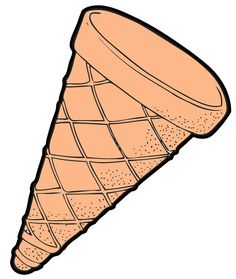 an ice cream cone is shown in this cartoon style, it appears to be orange