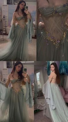 Formal Fairy Dress, Mermaid Wedding Aesthetic, Mermaid Dress Aesthetic, Fairy Dress Long, Mermaid Costume Women, Gaun Abad Pertengahan, Fairy Tale Wedding Dress, Prom Dress Inspiration