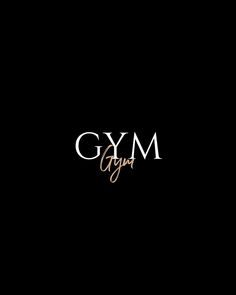 the word gym is written in gold on a black background