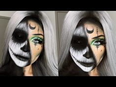 Dead Witch Makeup, Halloween Face Ideas, Halloween Witch Face Paint, Girls Halloween Witch Make Up, Skeleton Witch Makeup, Good Witch Makeup, Black Witch Makeup, Dark Witch Costume Makeup, Witch Faces