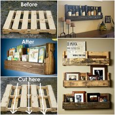 an image of some wooden pallets with pictures on them and the words make your own home