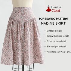 the sewing pattern has been made to be used as a skirt for women's skirts