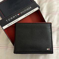 New In Box Black Leather Men’s Wallet Designer Tommy Hilfiger With Valet And Rfid Protection Tommy Hilfiger Wallet Men, Tommy Wallet, Tommy Hilfiger Wallet, Coin Wallet, Leather Wallet Mens, Wallet Men, Leather Men, Tommy Hilfiger, Black Leather