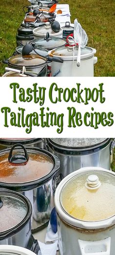 several different types of crockpot tailgating recipes