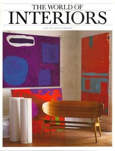 an article in the world of interiors magazine about furniture and decor items, including artwork