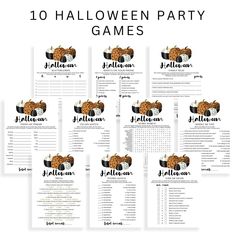 10 halloween party games with pumpkins on them