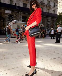 The Kooples Loose crepe red suit trousers Damas Dresses, Red Pants, The Kooples, Lovely Clothes, Instagram Business, Cropped Style