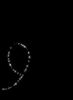 the letter q is made up of sparkles in the shape of an o on a black background