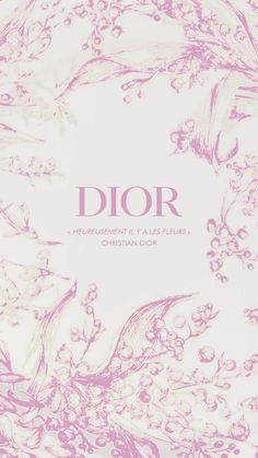 the front cover of dior's new perfume, featuring pink and white flowers