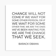 barack obama quote on change with black and white background canvas print for wall art or home decor