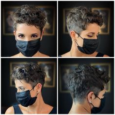 Short Asymmetrical Hairstyles, Short Haircuts Ideas, Short Hairstyles For Curly Hair, Elegant Short Hair, Haircuts Ideas