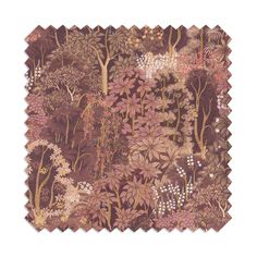 an image of a forest scene with trees and flowers on the ground, in shades of brown