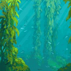 an underwater scene with fish and plants