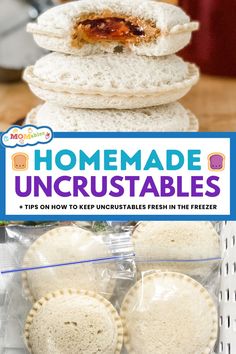 homemade frozen uncrustables Store Bought Bread Recipes, Frozen Uncrustables, Pb And J Sandwich, Pb J Sandwiches, Back To School Food Prep, Homemade Uncrustables Frozen, How To Make Uncrustables Homemade, Frozen Pb&j Sandwiches, Homemade Uncrustables Diy