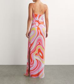 Find EMILIO PUCCI Silk Printed Maxi Dress on Editorialist. When it comes to design, Puccis approach slipstreams between retro references and a modern outlook. Cut from fluid silk crepe de chine, this maxi dress's skimming silhouette acts as the perfect canvas for the archival Marmo print - inspired by the natural veins found in marble - that can be seen swirling up the piece's profile in uplifting hues. Multicolor Silk Dress With Spaghetti Straps, Silk Maxi Dress With Abstract Print For Party, Fitted Multicolor Viscose Maxi Dress, Silk Bias Cut Dress For Beach, Silk Bias Cut Dress For The Beach, Silk Dress With Abstract Print For Party, Multicolor Viscose Party Dress, Retro Spaghetti Strap Party Dress, Silk Bias Cut Beach Dress