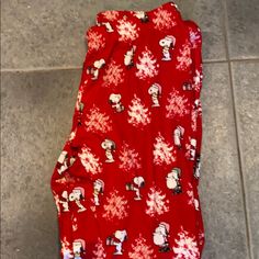 Peanuts Snoopy Santa Pajama Pants So Soft Fuzzy Christmas Pajama Pants, Snoopy Pajama Pants, Snoopy Pj Pants, Casual Red Sleepwear For Pajama Party, Red Holiday Long Pants, Holiday Red Long Pants, Red Long Pants For Holiday, Casual Cotton Bottoms For Holiday, Casual Cotton Holiday Pants