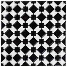 a black and white checkered tile pattern