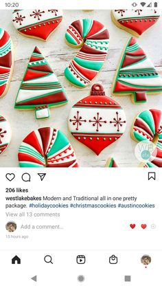 the instagram page for instagram com features decorated christmas cookies and other holiday decorations