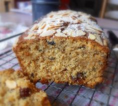 a loaf of cake sitting on top of a cooling rack