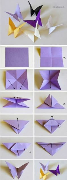 the steps to make an origami bird