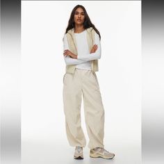 Nwt! Amazing Ripstop Fabric Pants - Sold Out On The Site! I Bought The Wrong Size For This One, Otherwise I’d Keep. I Did End Up Replacing With A Different Size, And They’re Perfect For Wearing Around And Even For Hiking. Love Them! Big Pant, Fluffy Vest, Cargo Pants For Women, Parachute Pant, Aritzia Pants, Hoodie Vest, Ripstop Fabric, Cargo Pants Women, Zip Sweater