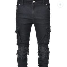 Cargo Denim Biker Patch Color Black Size Small (30) Skinny Fit 10oz Denim 98% Cotton / 2% Elastane Cargo Side Pockets Minor Distressing Throughout Jeans Biker Patch Knees Stone Wash Ykk Fly Zip No Zippers At The Bottom* Fitted Distressed Denim Cargo Jeans, Ripped Fitted Cargo Jeans, Ripped Fitted Casual Cargo Jeans, Casual Ripped Fitted Cargo Jeans, Fitted Ripped Casual Cargo Jeans, Distressed Fitted Straight Leg Cargo Jeans, Fitted Distressed Straight Leg Cargo Jeans, Fitted Straight Leg Distressed Cargo Jeans, Edgy Denim Cargo Jeans For Fall