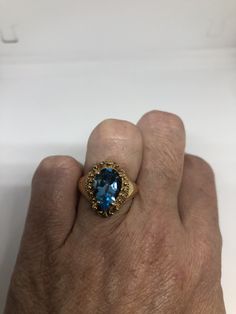 Huge great color blue topaz stone setting is handcrafted in gold finished 925 sterling silver Size 6 Can be sized, my jeweler charges $10-$20 Please ask for a quote? All rings are shipped free in the US in a nice gift box. Check out our over a THOUSAND great reviews Engraving is $4 per letter and is not always perfect depending on the piece. It can take a few days if the jeweler is busy. This is payable to Paypal Judithsltd@gmail.com Gold Topaz Jewelry With Accent Stones, Gold Topaz Birthstone Ring With Gemstone, Gold Birthstone Ring With Topaz Gemstone, Classic Gold Rings With Blue Topaz, Gold Topaz Ring In Fine Jewelry Style, Gold Topaz Ring Fine Jewelry, Classic Gold Blue Topaz Birthstone Ring, Blue Topaz Stone Setting Rings As Gift, Formal Blue Topaz Crystal Ring In Fine Jewelry Style