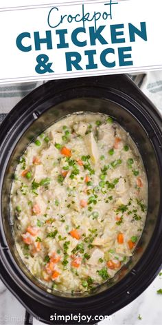 the crockpot chicken and rice is ready to be eaten