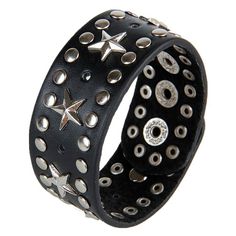 Color: Black  Materials:The high quality PU leather and alloys Smooth leather surface, great touch feeling, comfortable to wear Suitable for Band, Biker, Rock, Climber people, unisex style for both men and women to enjoy! Makes it perfect for those with bold personalities!  Ideal Gift -Punk bracelet for your father, husband, son, boyfriend, brother or just for yourself in a special day or special occasions.  Package include: 1x Men Punk Bracelet Spike Bracelet, Button Fashion, Metal Spikes, Wide Leather Belt, Leather Wristbands, Steampunk Design, Biker Style, Wide Straps, Punk Fashion