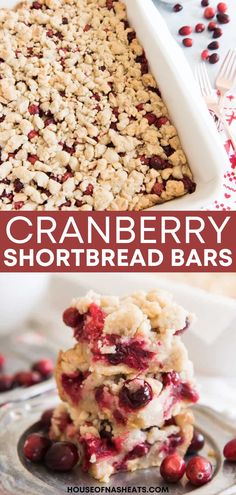 These Fresh Cranberry Shortbread Bars make a great Thanksgiving dessert or a beautiful addition to a Christmas cookie platter! Simple, buttery, and full of sweet-tart cranberry flavor, these wonderful bars have white chocolate and macadamia nuts to make them even more special! | cranberry shortbread bars recipe | cranberry shortbread bars southern living | cranberry shortbread bars recipes | thanksgiving cranberry bars | cranberry bars christmas | thanksgiving dessert ideas