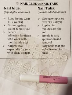 Nail Glue -VS- Nail Tabs (1 Each Per Pack). Includes: 1- Nail Glue Tube 1- Nail Adhesive Tab Pad 1- Nail Glue vs Nail Tabs Sheet Metallic Gold Color, James Charles, Adhesive Glue, Star Words, Double Sided Adhesive, Irritated Skin, Glue On Nails, Glue, Nail Tips