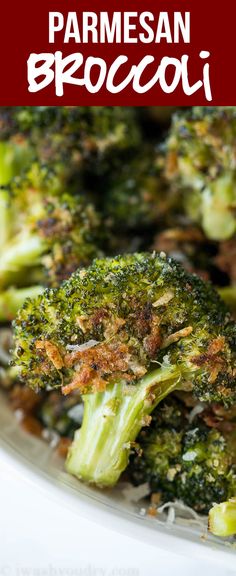 broccoli florets with parmesan cheese on top