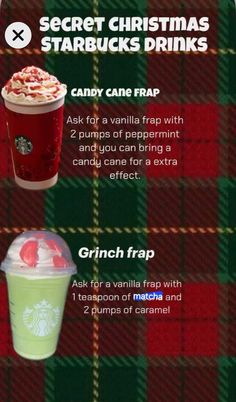 the starbucks christmas drinks info sheet